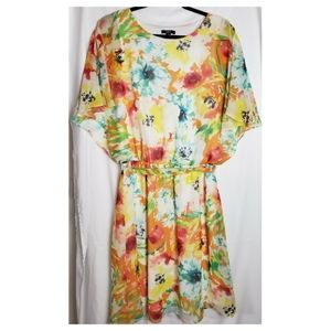 MSK floral butterfly sleeve w/ tie back